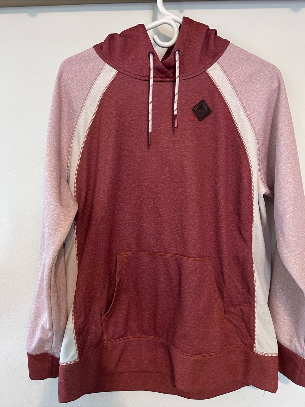 Burton Women’s Maroon and Light Pink Hoodie Sweater
